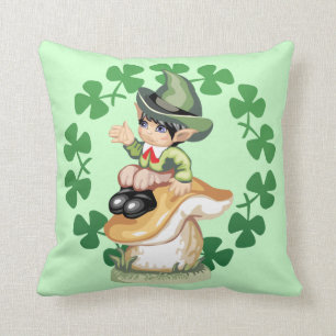 Coussin Lutin sur un champignon