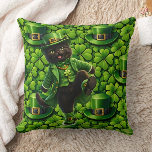 Coussin Lutins chanceux chat noir Saint-Patrick Pat (Couverture)