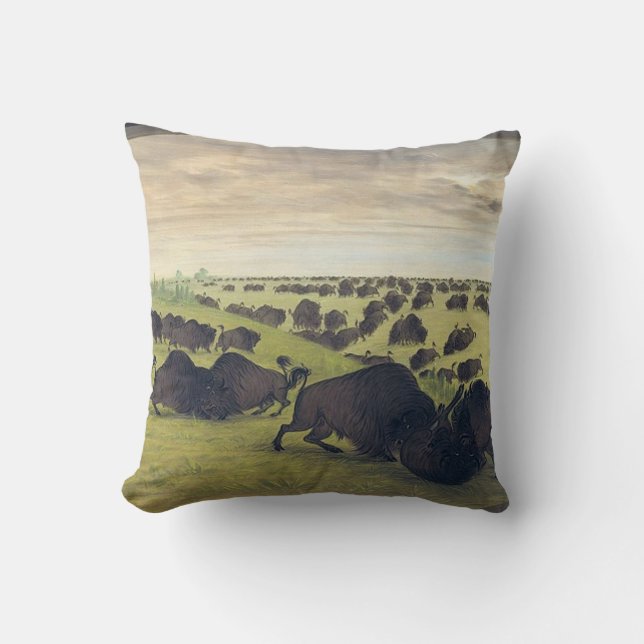 Coussin Lutte contre les buffles (Recto)