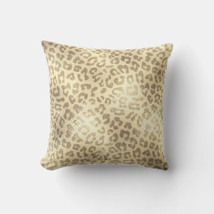 Coussin Luxe animal de peau de Lampart d'or fascinant de