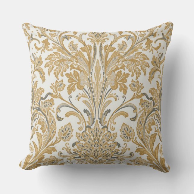 Coussin Luxe, Classique, Élégant, Motif beige doré (Recto)