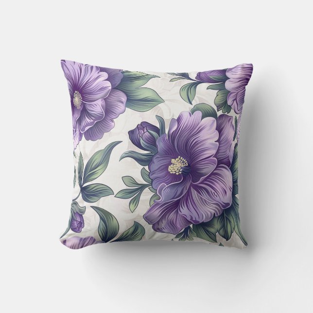 Coussin Luxe Damask Fleuriste violet fleuriste Décor (Recto)