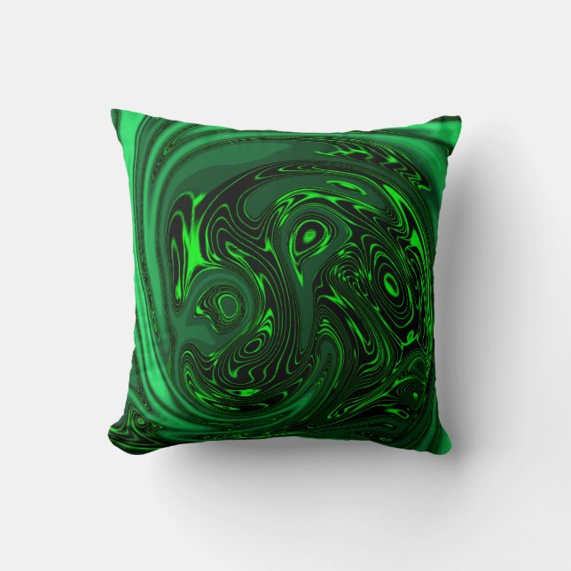 Coussin Luxe Elégant Dragon Vert Cheval Abstrait (Recto)