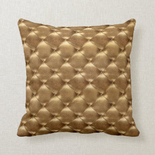 Coussin Luxe en bronze bronze Tufé cuir Or opulent