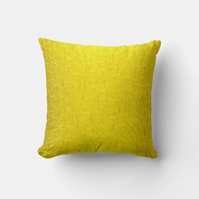 Coussin Luxe Jaune Art Abstrait Moderne (Recto)