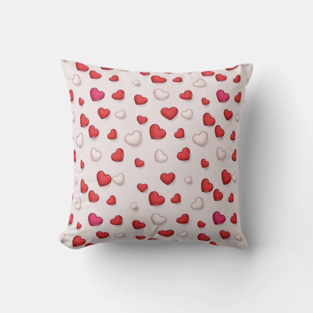 Coussin Luxe Moderne Élégant Amour Rouge Coeur (Recto)