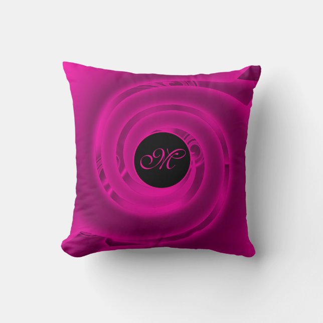 Coussin Luxe moderne Neon rose Abstrait Floral Rose (Recto)