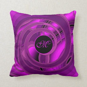 Coussin Luxe Moderne violet Abstrait Rose floral