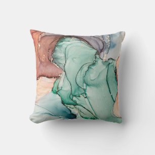 Coussin Luxe naturel peinture abstraite d'art fluide en al