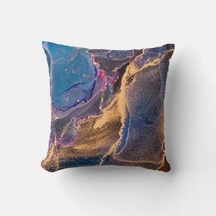 Coussin Luxe naturel peinture abstraite d'art fluide en al