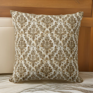 Coussin Luxueux et élégant Damas d'ivoire