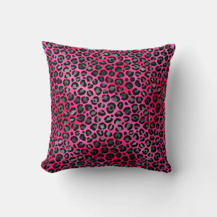 COUSSIN LUXUEUX POSTER DE ANIMAL LEOPARD PINK CUSHION
