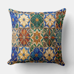 Coussin Luxury Algerian Zellig Tile Pattern Prayer Pillow