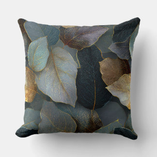 Coussin Luxury Gold Leaf Throw Pillow