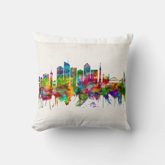 Coussin Lyon France Skyline (Recto)