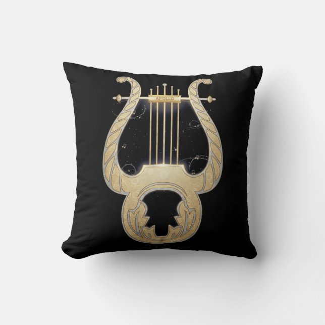 Coussin Lyre d'Apollo | Mythologie grecque Design Art Nouv (Recto)