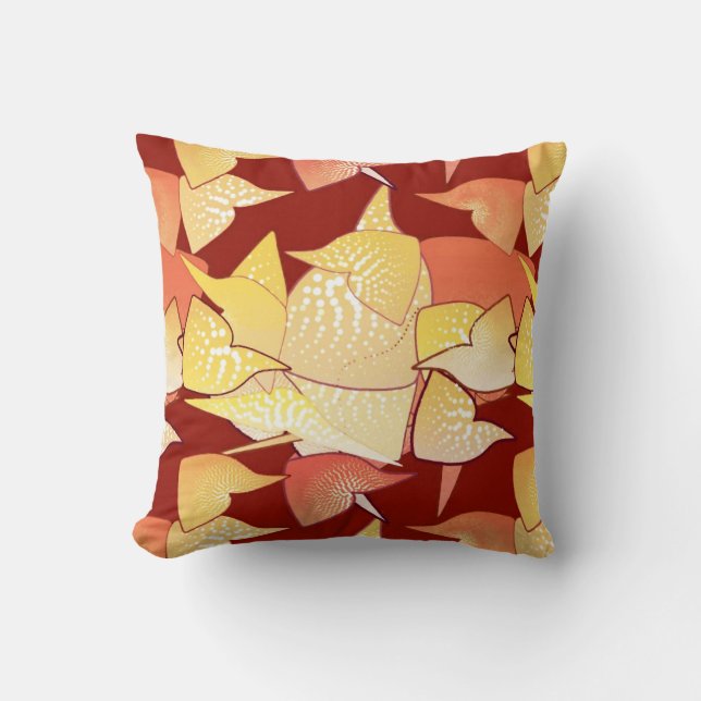 Coussin "Lys Aliens" Abstrait - Rouille et or (Recto)