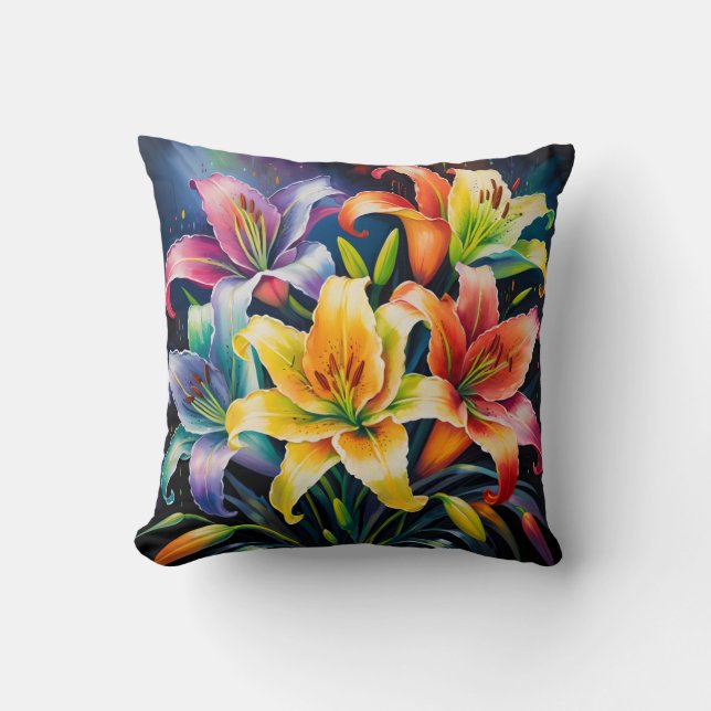 Coussin Lys arc-en-ciel (Recto)