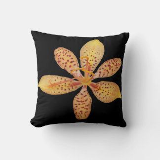 Coussin Lys Blackberry à tache orange clair sur un