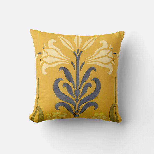 Coussin Lys blancs Art nouveau (Recto)
