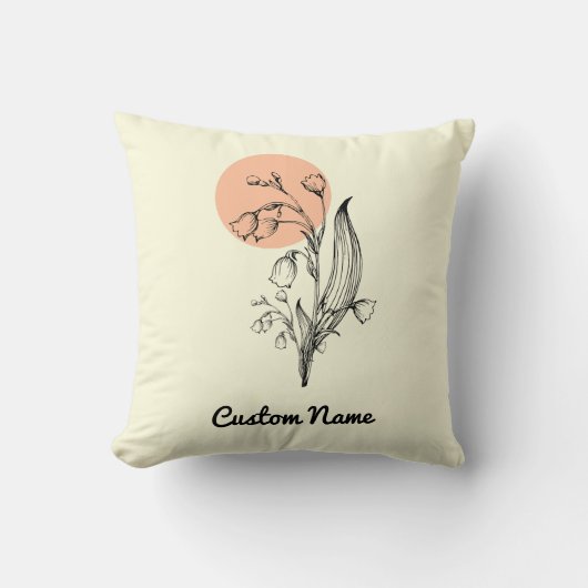 Coussin Lys de la vallée mai Mois de naissance Fleur (Recto)