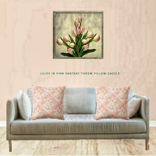 Coussin Lys En Imaginaire Rose
