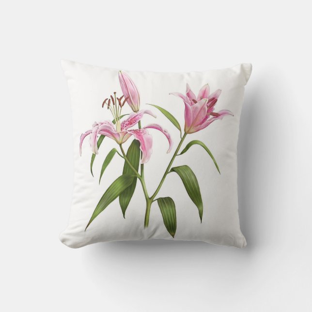 Coussin Lys Stargazer rose (Recto)