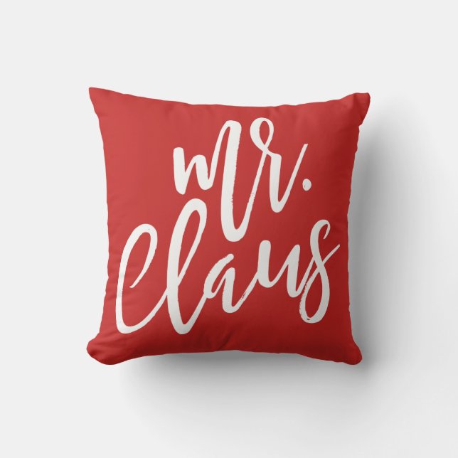 Coussin M. Claus White Script Pillow (Recto)