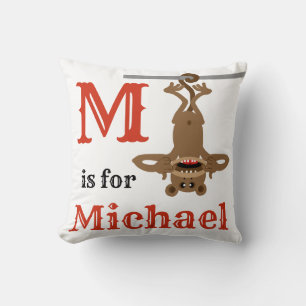 Coussin M est pour bébé garçon Michael