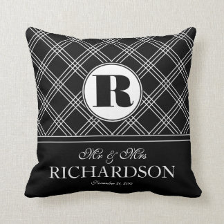 Coussin M. et Mme audacieux de monogramme de motif de