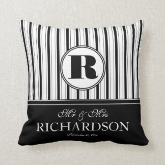 Coussin M. et Mme audacieux de monogramme de motif de