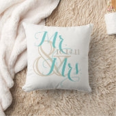 Coussin M. et Mme avec Mariage Date (Couverture)