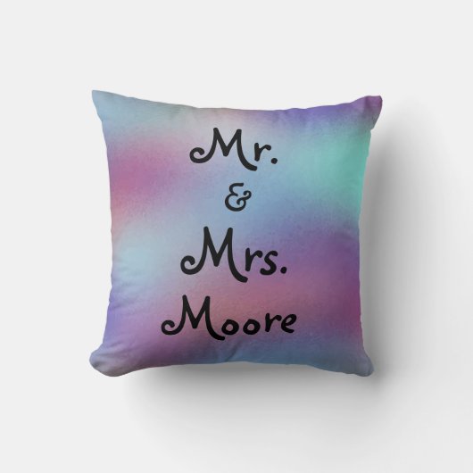 Coussin M. et Mme Beautiful Personalized Wedding (Recto)