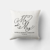 Coussin M. et Mme Classy Typography Script Wedding (Verso)