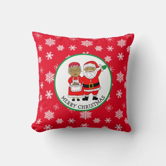 Coussin M. et Mme Claus, Noël afro-américain à Père Noël (Recto)