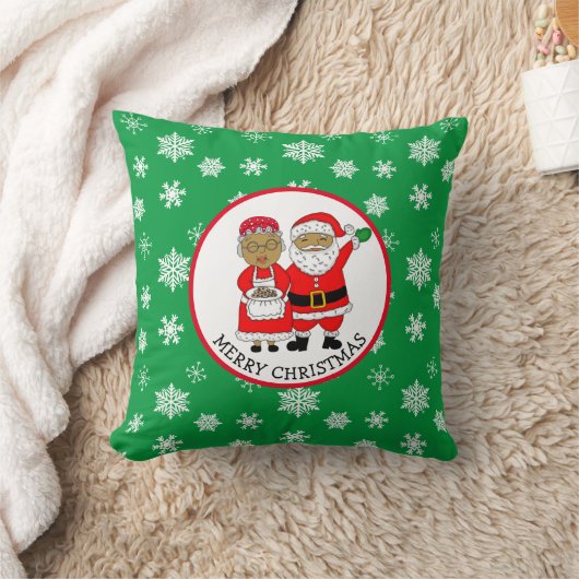Coussin M. et Mme Claus, Père Noël afro-américain Noël (Couverture)