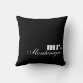Coussin M. et Mme Custom Throw Pillows | Noir et blanc (Verso)
