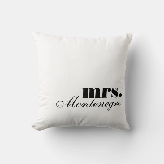 Coussin M. et Mme Custom Throw Pillows | Noir et blanc (Recto)