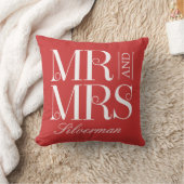 Coussin M. et Mme Custom Wedding Throw Pillow (Couverture)