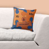 Coussin M. et Mme Date de mariage Pièces de puzzle orange