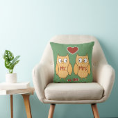 Coussin M. et Mme mignons Owl Personalized d'amusement (Chaise)