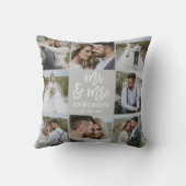 Coussin M. et Mme Multi-photo mariage cadeau familial (Verso)