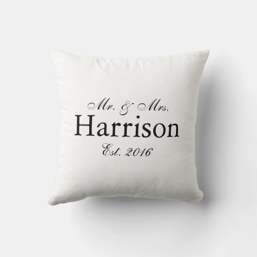 Coussin M. et Mme Personalized Wedding Pillow (Verso)
