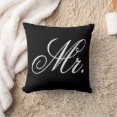Coussin M. jeune marié typographie noir et blanc (Couverture)