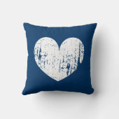 Coussin M. & Mme navy bleu et blanc mariage lancer l'oreil (Verso)