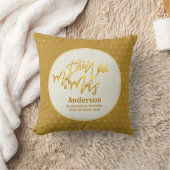 Coussin M. & Mme (nom, date) Mariage Gold Hearts Cadeaux (Couverture)