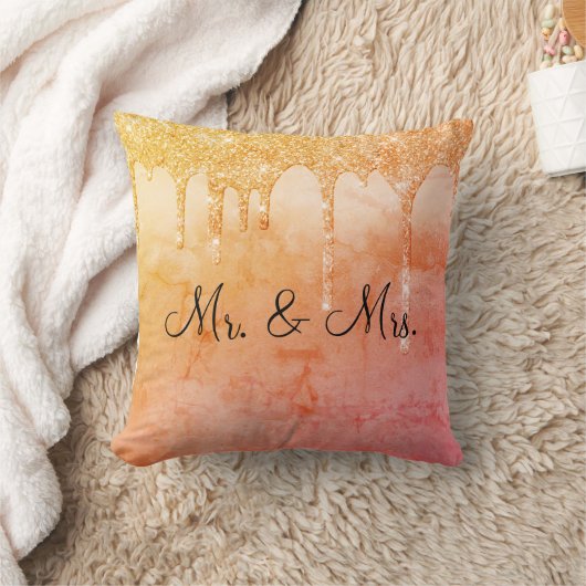 Coussin M. & Mme Parties scintillant Mariage Keepsaké Eleg (Couverture)