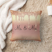 Coussin M. & Mme Parties scintillant Mariage Keepsaké Élég (Couverture)
