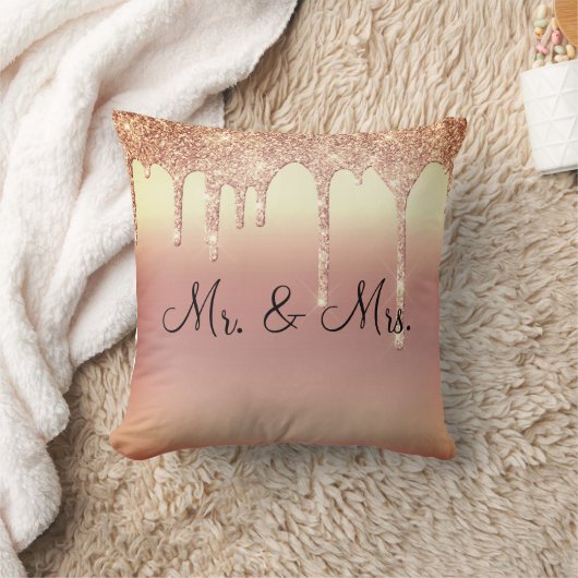 Coussin M. & Mme Parties scintillant Mariage Keepsaké Élég (Couverture)