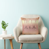 Coussin M. & Mme Parties scintillant Mariage Keepsaké Élég (Chaise)